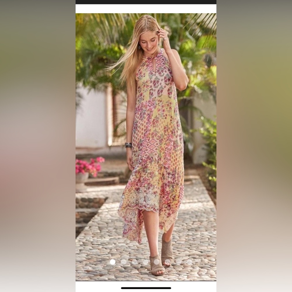 Sundance Pink High Low Sundress Sleeveless Halter